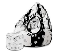 DreamRoots Pouf Chambre avec Tabouret et Sac de Protection - Pouf Poire Adulte ou ado Gamer - Bean Bag Chair avec Remplissage Oxford Game Space