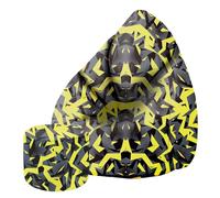 DreamRoots Pouf Chambre avec Tabouret et Sac de Protection - Pouf Poire Adulte ou ado Gamer - Bean Bag Chair avec Remplissage Oxford Abstraction