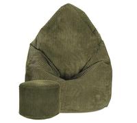 DreamRoots Pouf Poire 80x80x120 cm - Fauteuil Pouf Adulte, Adolescent ou Enfant - Bean Bag Velours Côtelé pour Salon & Chambre