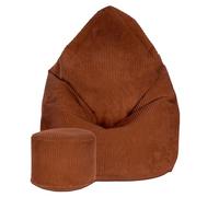 DreamRoots Pouf Poire 80x80x120 cm - Fauteuil Pouf Adulte, Adolescent ou Enfant - Bean Bag Velours Côtelé pour Salon & Chambre