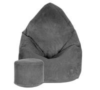 DreamRoots Pouf Poire 80x80x120 cm - Fauteuil Pouf Adulte, Adolescent ou Enfant - Bean Bag Velours Côtelé pour Salon & Chambre