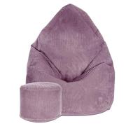 DreamRoots Pouf Poire 80x80x120 cm - Fauteuil Pouf Adulte, Adolescent ou Enfant - Bean Bag Velours Côtelé pour Salon & Chambre