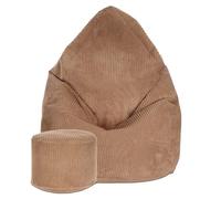 DreamRoots Pouf Poire 80x80x120 cm - Fauteuil Pouf Adulte, Adolescent ou Enfant - Bean Bag Velours Côtelé pour Salon & Chambre
