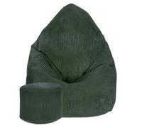 DreamRoots Pouf Poire 80x80x120 cm - Fauteuil Pouf Adulte, Adolescent ou Enfant - Bean Bag Velours Côtelé pour Salon & Chambre