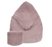 DreamRoots Pouf Poire 80x80x120 cm - Fauteuil Pouf Adulte, Adolescent ou Enfant - Bean Bag Velours Côtelé pour Salon & Chambre