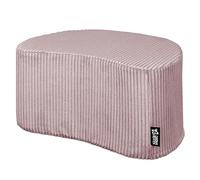 DreamRoots Pouf Velours Côtelé 54x36x35 cm - Repose Pied Salon, Canape, Siège d’Appoint ou Table Basse, Pouf Tabouret Polyvalent, Demi-Lune, Rose Clair