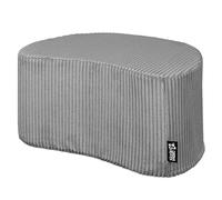 DreamRoots Pouf Velours Côtelé 54x36x35 cm - Repose Pied Salon, Canape, Siège d’Appoint ou Table Basse, Pouf Tabouret Polyvalent, Demi-Lune, Gris foncé