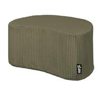 DreamRoots Pouf Velours Côtelé 54x36x35 cm - Repose Pied Salon, Canape, Siège d’Appoint ou Table Basse, Pouf Tabouret Polyvalent, Demi-Lune, Vert Clair