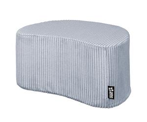 DreamRoots Pouf Velours Côtelé 54x36x35 cm - Repose Pied Salon, Canape, Siège d’Appoint ou Table Basse, Pouf Tabouret Polyvalent, Demi-Lune, Bleu Clair