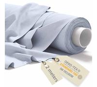 DreamRoots Tissu Coton au Mètre Ameublement, Bleu Clair, 2 m