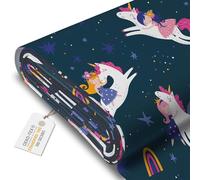 DreamRoots Tissu imperméable extérieur au metre 160 cm Largeur - Toile exterieure impermeable 100% de polyester 600D 220g/m - Tissus au metre ameublement Unicorn in the Sky mètre linéaire