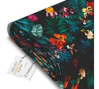 DreamRoots Tissu imperméable extérieur au metre 160 cm Largeur - Toile exterieure impermeable 100% de polyester 600D 220g/m - Tissus au metre ameublement Dark Botanic Red 2M