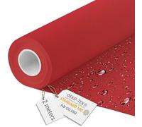 DreamRoots Tissu imperméable extérieur au metre 160 cm Largeur - Toile exterieure impermeable 100% de polyester 600D 220g/m - Tissus au metre ameublement Red 2M