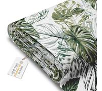 DreamRoots Tissu imperméable extérieur au metre 160 cm Largeur - Toile exterieure impermeable 100% de polyester 600D 220g/m - Tissus au metre ameublement Monstera Green Leaf mètre linéaire