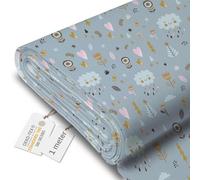 DreamRoots Tissu imperméable extérieur au metre 160 cm Largeur - Toile exterieure impermeable 100% de polyester 600D 220g/m - Tissus au metre ameublement The weather is Good 1M