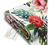 DreamRoots Tissu imperméable extérieur au metre 160 cm Largeur - Toile exterieure impermeable 100% de polyester 600D 220g/m - Tissus au metre ameublement Red Flowers 2M