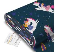 DreamRoots Tissu imperméable extérieur au metre 160 cm Largeur - Toile exterieure impermeable 100% de polyester 600D 220g/m - Tissus au metre ameublement Unicorn in the Sky 1M