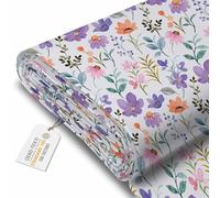 DreamRoots Tissu imperméable extérieur au metre 160 cm Largeur - Toile exterieure impermeable 100% de polyester 600D 220g/m - Tissus au metre ameublement Land of Flowers mètre linéaire