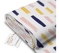 DreamRoots Tissu imperméable extérieur au metre 160 cm Largeur - Toile exterieure impermeable 100% de polyester 600D 220g/m - Tissus au metre ameublement Modern Brush Strokes 1M