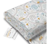 DreamRoots Tissu imperméable extérieur au metre 160 cm Largeur - Toile exterieure impermeable 100% de polyester 600D 220g/m - Tissus au metre ameublement On the Road 2M