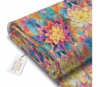 DreamRoots Tissu imperméable extérieur au metre 160 cm Largeur - Toile exterieure impermeable 100% de polyester 600D 220g/m - Tissus au metre ameublement Botanical Floral Geometric mètre linéaire