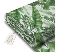 DreamRoots Tissu imperméable extérieur au metre 160 cm Largeur - Toile exterieure impermeable 100% de polyester 600D 220g/m - Tissus au metre ameublement Big Leaves mètre linéaire