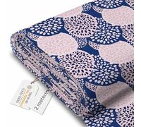 DreamRoots Tissu imperméable extérieur au metre 160 cm Largeur - Toile exterieure impermeable 100% de polyester 600D 220g/m - Tissus au metre ameublement Pink and Blue Geometric Ornament 2M