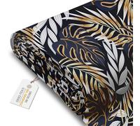DreamRoots Tissu imperméable extérieur au metre 160 cm Largeur - Toile exterieure impermeable 100% de polyester 600D 220g/m - Tissus au metre ameublement Golden Leaves mètre linéaire