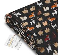 DreamRoots Tissu imperméable extérieur au metre 160 cm Largeur - Toile exterieure impermeable 100% de polyester 600D 220g/m - Tissus au metre ameublement Dark Cartoon Dogs 2M