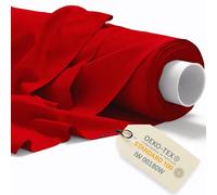 DreamRoots Tissus au Metre en Coton 160cm Large 145 g/m² Grande Largeur - Les Tissu au Metre pour Couture, Ameublement, Recouvrir Canapé, Rideaux, Stitch, Rouge