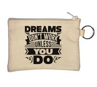 Dreams Don't Work Unless You Do Porte-monnaie Motif dragon Beige