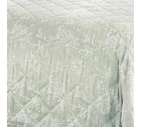 Dreams & Drapes Couvre-lit matelassé en Coton et Polyester tissé avec Bordure en Corde - 240 x 220 cm - Motif Jacquard Floral - Argenté