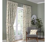 Dreams & Drapes Darnley Paire de Rideaux plissés avec embrasses 100% Coton Corail/Naturel 229 x 229 cm (l x H)