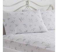 Dreams & Drapes - Drap de lit Lavande Blanc 190 x 140 x 28 cm - 2 taies d'oreiller - Draps de lit et taies d'oreiller Blancs à Fleurs - Literie Blanche - Housse de Couette Assortie Disponible