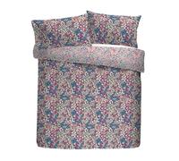 Dreams & Drapes Parure de lit Design 52% Polyester recyclé 48% Coton, lit Simple 140 x 200 cm, Bleu Marine, Motif Floral, réversible