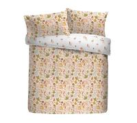 Dreams & Drapes Parure de lit Motif Feuillage d'automne 52% Polyester recyclé 48% Coton King Size 230 x 220 cm, Naturel, Motif Floral, réversible