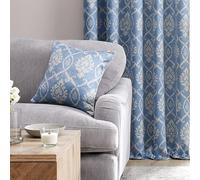 Dreams & Drapes Vivianna Rideaux rembourrés tissés Bleu 43 x 43 cm
