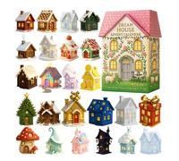 Dreams House Calendrier de l'Avent 2025 en acrylique 2D - Calendrier de compte à rebours des contes de fées - Décoration de maison en pain d'épices - Décoration de Noël à suspendre - Décoration de