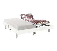 Dreams Vente-Unique - Lit électrique de Relaxation Tout plots + Matelas Accueil Latex - 2 x 70 x 190 cm - Blanc - Ether de YSMÉE