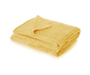 Dreamscene Couverture, 100 pourcent polyester - fausse fourrure douce, Ocre Jaune Moutarde, Taille unique