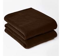 Dreamscene Jeté de lit Chaud en Polaire Douce pour canapé lit uni Marron Chocolat - 200 x 240 cm
