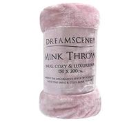 Dreamscene Couverture, 100% Polyester, Fausse Fourrure Douce, Rose, Single - 125 x 150cm