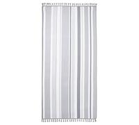 Dreamscene Serviette de Plage rayée avec Bord à Pompons - pour Adultes et Enfants - 71 x 152 cm - Gris Anthracite