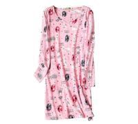 Dreamskull Chemise de nuit pour femme à manches longues chemise de nuit ample dessin animé Stely chemise de nuit à la maison T-shirt robe pour le printemps