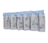 Dreamskull Rideau Brise-bise Style Maison de Campagne Moderne Opaque Court de Cuisine Passage de Tringle avec Fleurs Dentelle à Carreaux pour Petites fenêtres