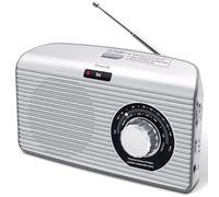 DreamSky Radio AM FM portable avec minuterie de sommeil et Bluetooth, réception forte, son clair et fort, grand cadran facile à utiliser, à brancher au mur ou à piles pour la maison et l'extérieur