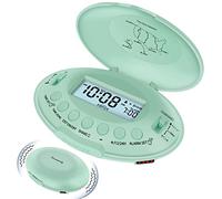 DreamSky Réveil vibrant pour les dormeurs lourds - Réveil automatique sous l'oreiller pour malentendants, chambre à coucher, voyage, fonctionne avec piles rechargeables, sans fil, DST automatique,