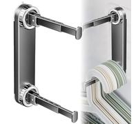 Dreamsolearoy Cintre extensible en acier inoxydable - Organiseur de rangement - Barre télescopique pliable - Ventouse - Sans perforation - Séchoir à linge sans couture