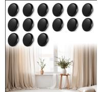 Dreamsolearoy Rideau de Douche Poids - 15 Paires de Poids de Nappe - 4 cm - Poids de Rideau - Magnétique - pour extérieur, Douche, fenêtre, Rideau de Table (Rond Noir)