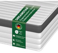 DREAMSTAR Gold Matelas à ressorts ensachés - Ergonomique - 7 zones - Hauteur : 21 cm - Certifié Oeko-Tex - Degré de dureté 4 (H4) - 90 x 200 cm
